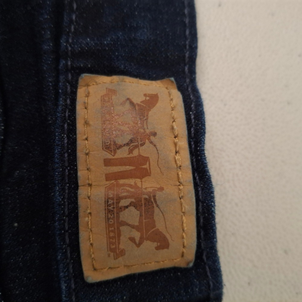 Levi's 505 Straight Leg Jeans Dark Wash Embellished Pockets Women's‎ 8S - Picture 4 of 11